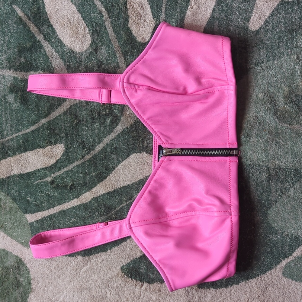 TRIPP NYC pleather crop top bra